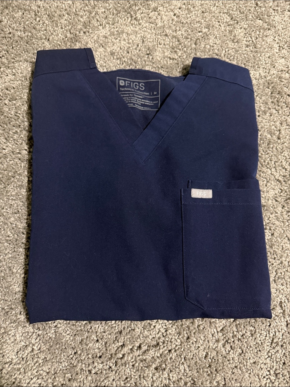 Figs Navy Blue Scrub Top